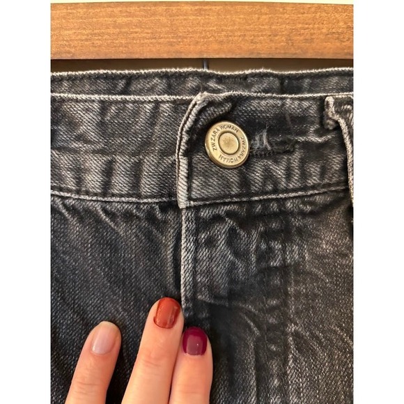 ZARA Black Straight Leg Jeans Womens US 6 EUR 38 Y2K Retro Denim Pants Mid Rise - Picture 3 of 12